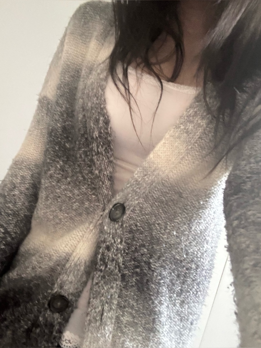 vintage hollister grey ombre cardigan